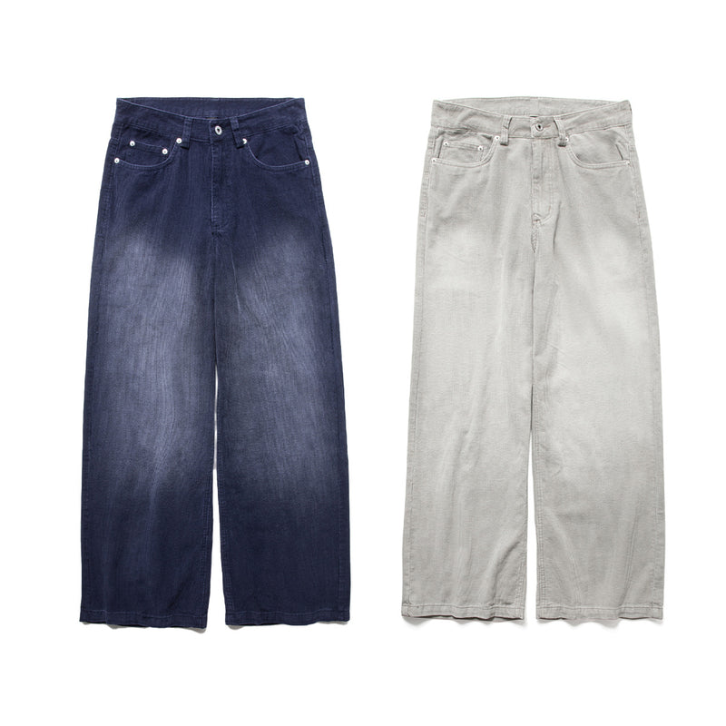 Baggy-Cordhose für Herren – Wide-Leg, gewaschen, Vintage, gerades Bein