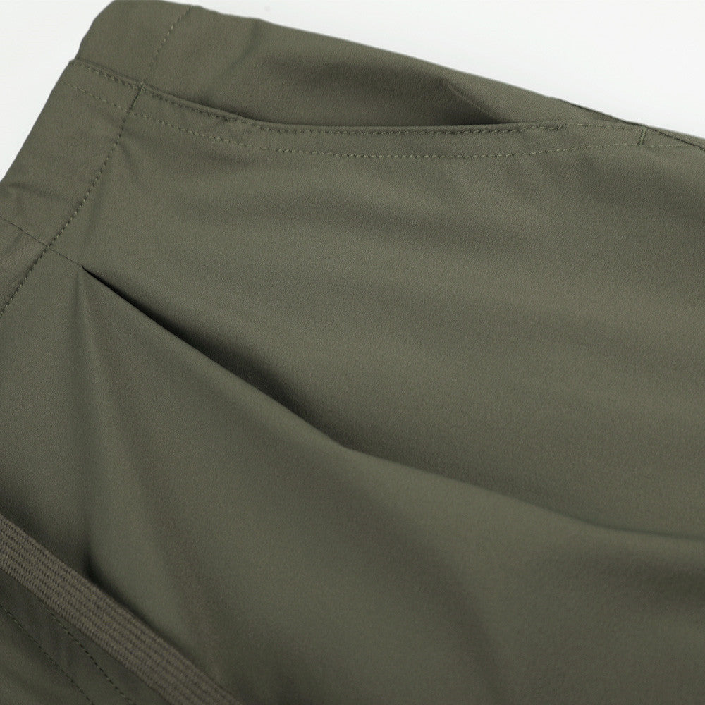 Wide-Leg Parachute Pants – Pleated Drawstring Trousers with Ruched Detail