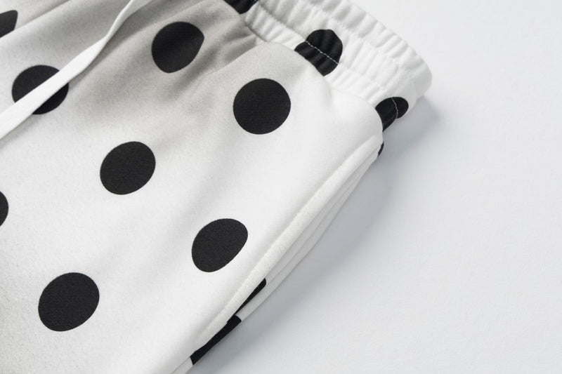 Pantalon de survêtement large à pois – Coupe décontractée délavée à l’acide