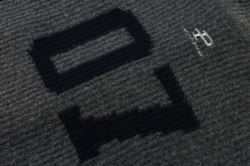 Strick-Cardigan mit Racing-Patches, Reißverschluss und Stehkragen