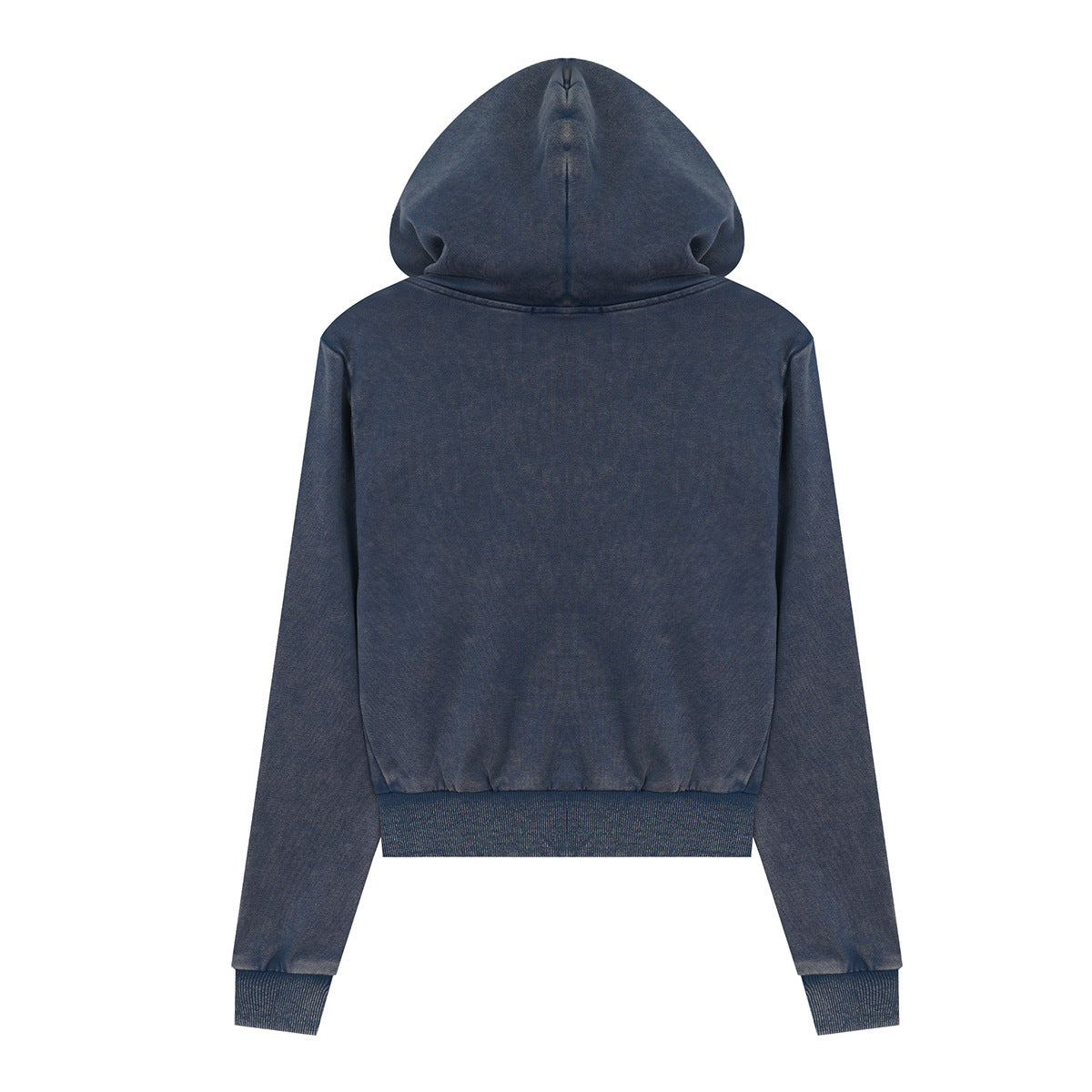 Adolescence & Vibe Washed Zip-Up Hoodie – Retro Cropped Sweatshirt Jacket