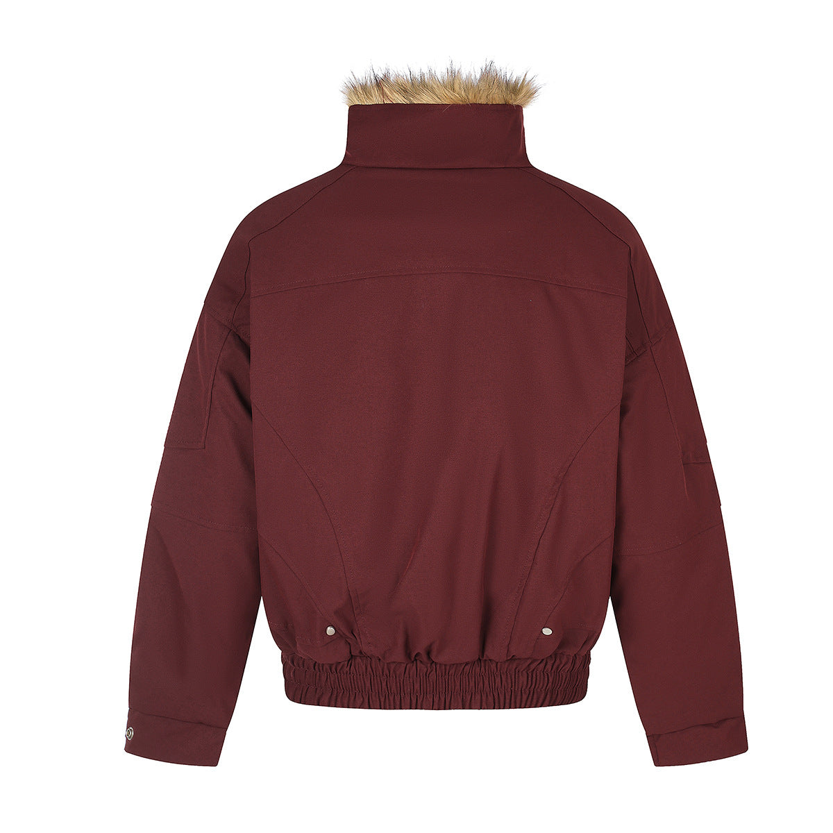 Chaqueta bomber acolchada para hombre con cuello de pelo sintético – Estilo universitario vintage americano