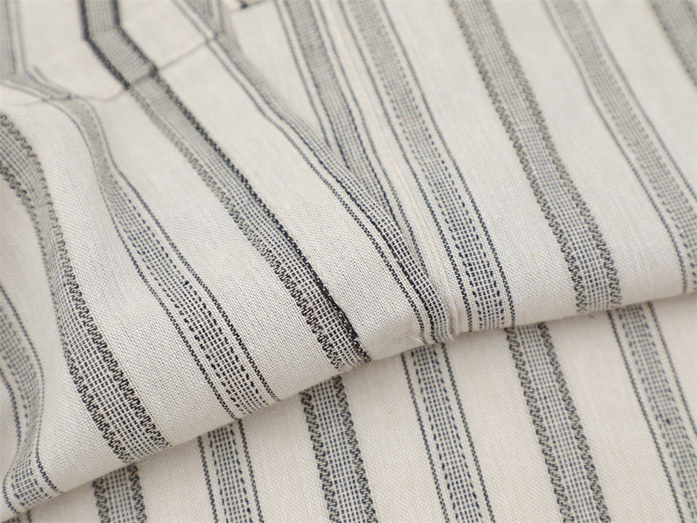 Vertical Stripe Short Sleeve Shirt – Oversized Relaxed Fit
