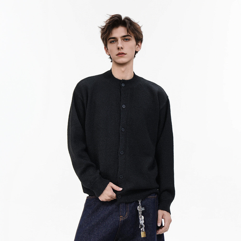 Gilet-pull boutonné oversize en maille pour homme