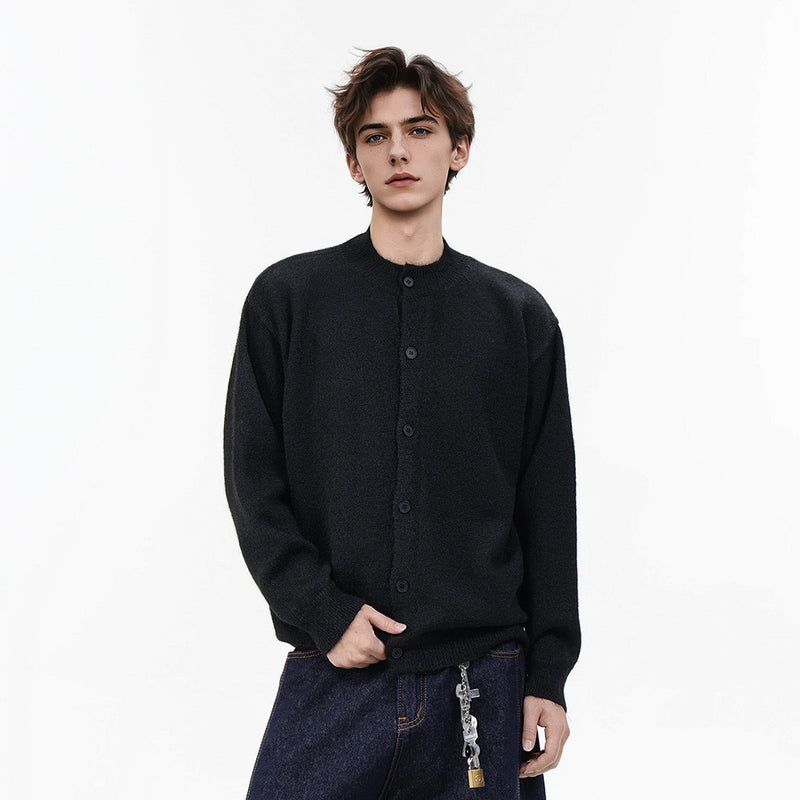 Gilet-pull boutonné oversize en maille pour homme
