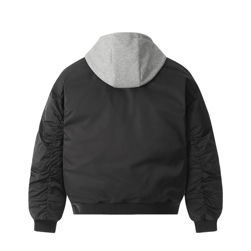 Chaqueta bomber con capucha extraíble y forro polar en capas – Abrigo acolchado de invierno