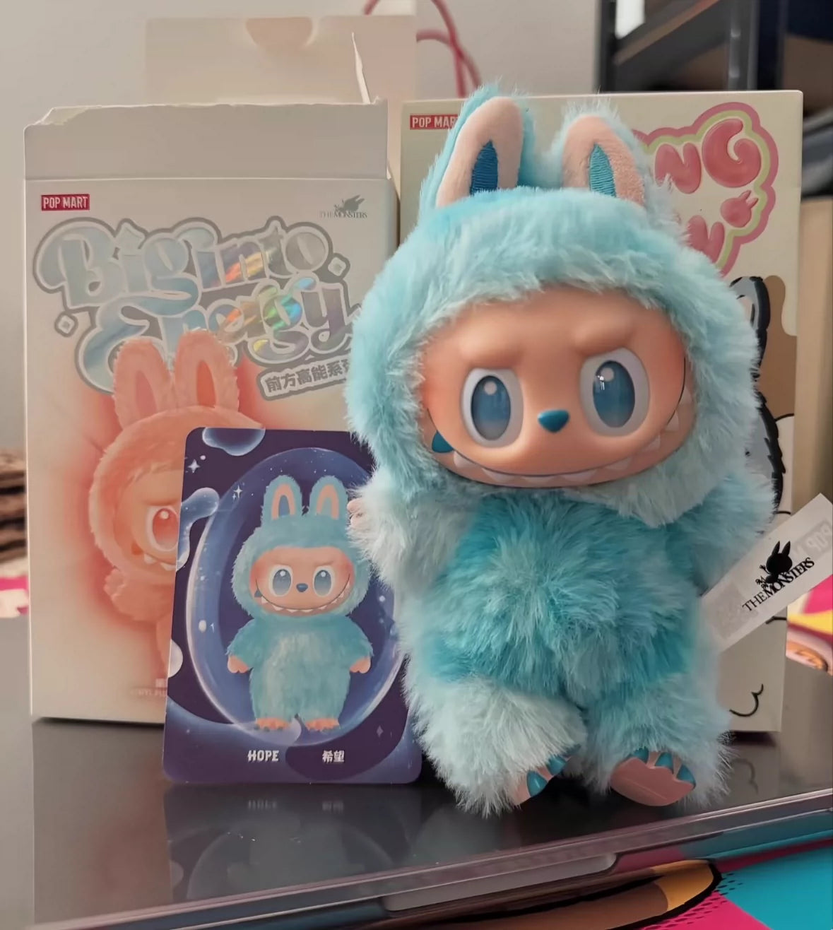 POP MART Labubu HOPE Plush Doll Keychain – The Monsters Energy Series Limited Edition