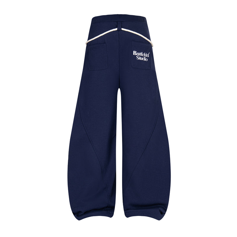 Wide-Leg Sweatpants with Rope Drawstring – Oversized Retro Streetwear Trousers