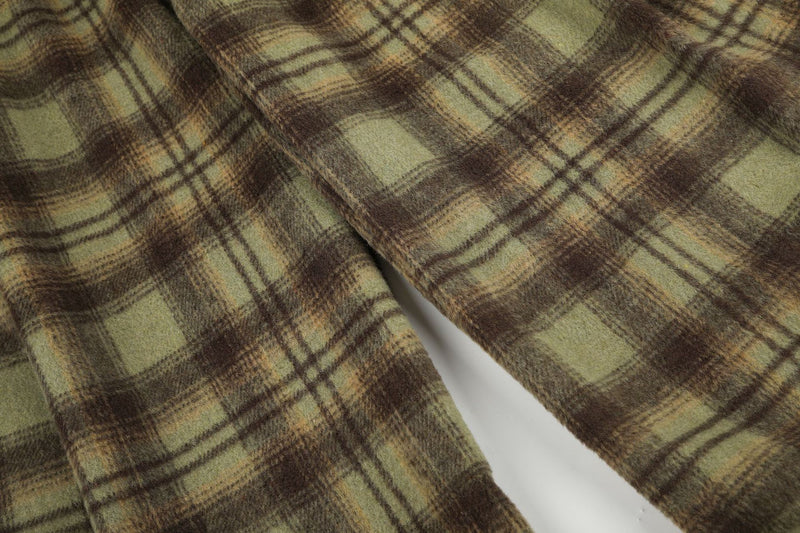 Plaid Wide-Leg Pants with Star Waistband – Oversized Retro Streetwear Trousers