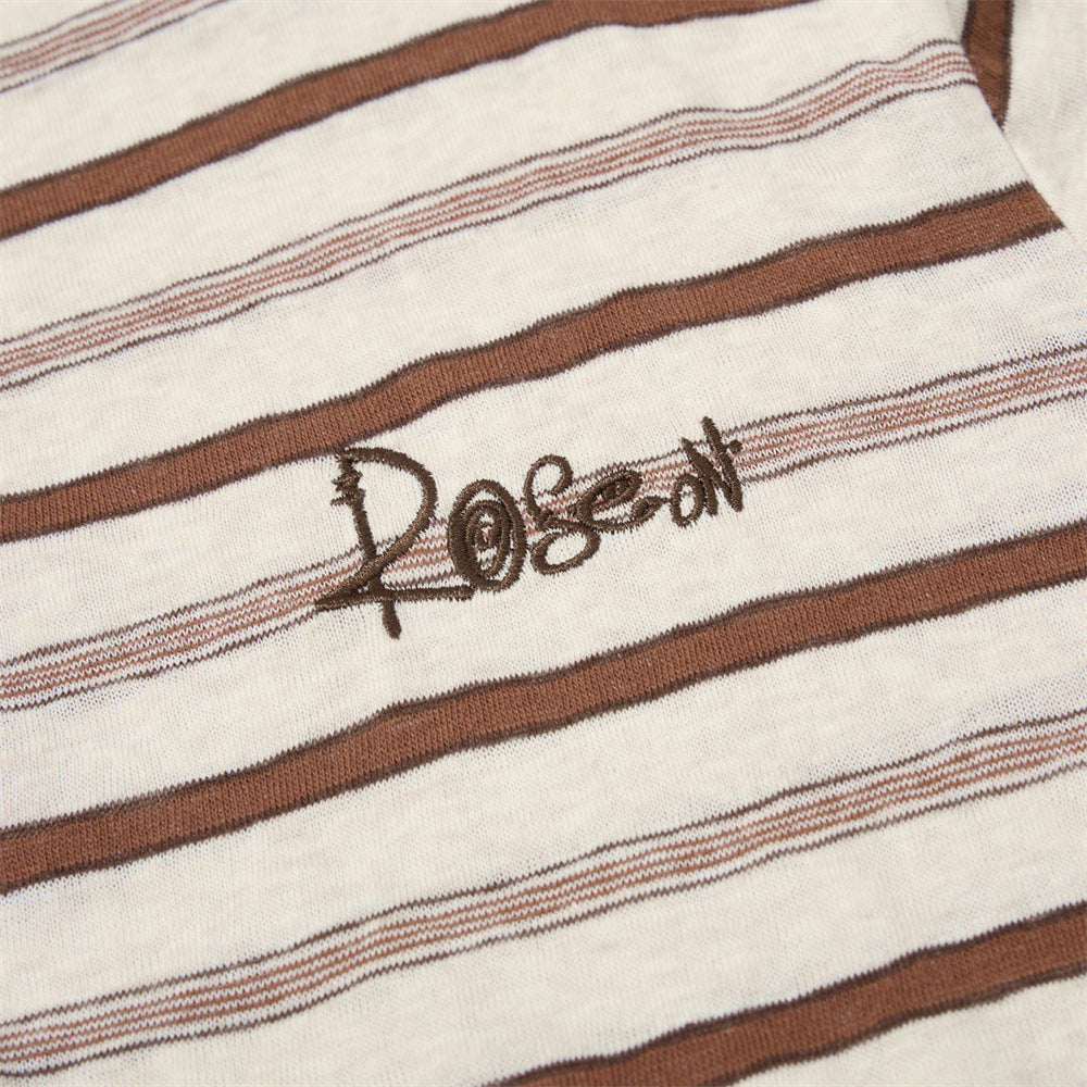 Men's Striped Long Sleeve Henley T-Shirt – Relaxed Fit