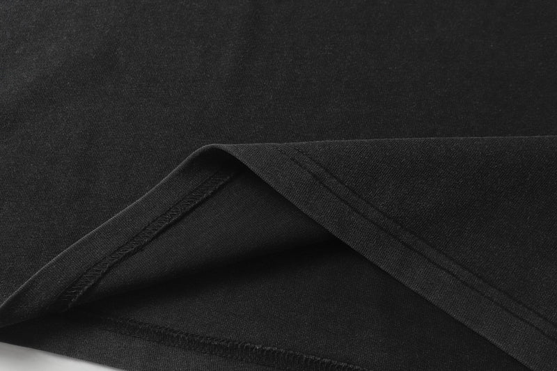T-shirt manches longues à manches camouflage usées, effet deux pièces – Streetwear noir délavé