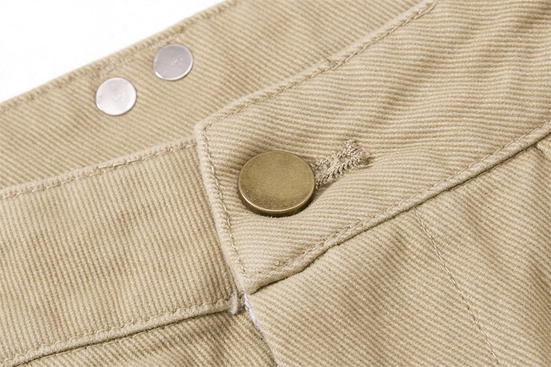 Wide-Leg Cargo Pants with Multi-Pocket Deconstructed Design