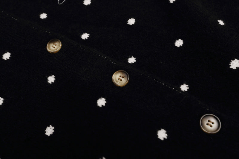 Polka Dot Knit Cardigan Sweater – Cropped Button-Up Vintage Style
