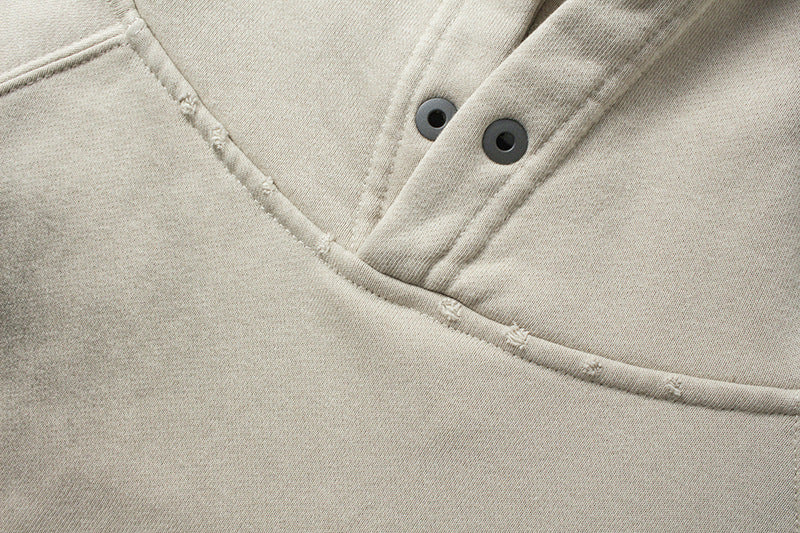 Material Graphic Oversized Hoodie – Washed Heavy Fleece with Embroidered Patch &