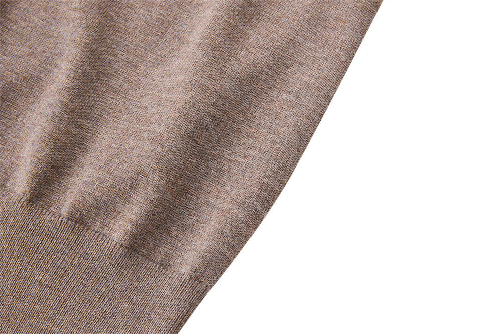 Men's Mock Neck Button-Placket Pullover Sweater