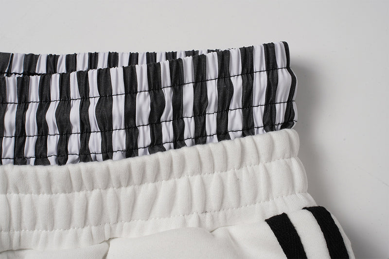 Wide-Leg Sweatpants with Barcode Cross Print & Double Waistband