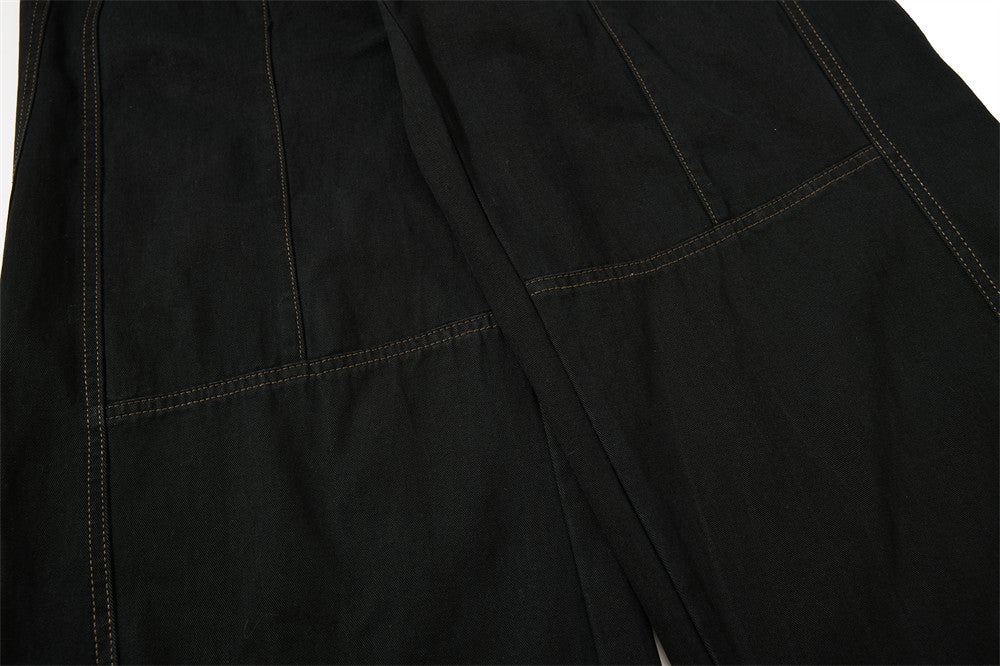 Wide-Leg Trousers with Double-Breasted Rope Detail