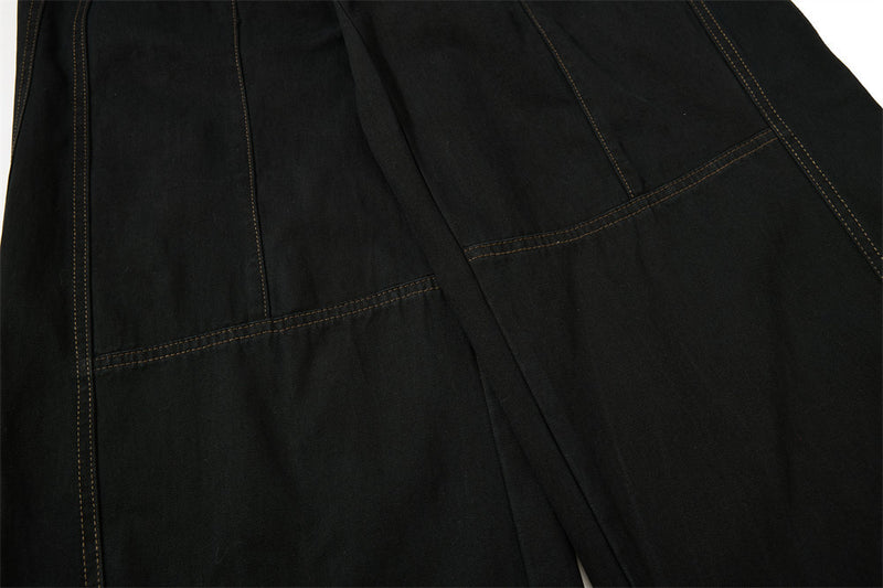 Wide-Leg Trousers with Double-Breasted Rope Detail