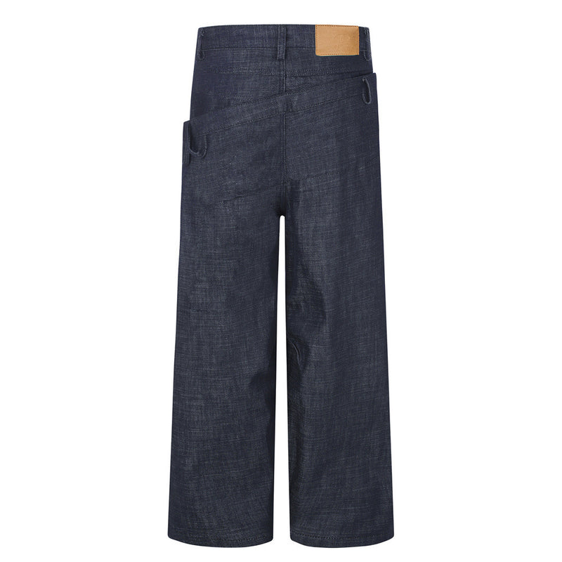 Jeans à double ceinture et jambes larges – Denim droit et ample pour homme avec empiècement diagonal