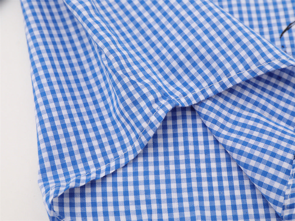 Chemise homme à manches longues en vichy avec imprimé graffiti à l’encre