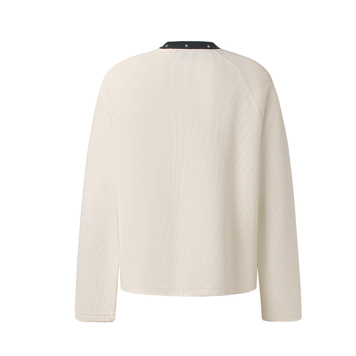 Long Sleeve Waffle-Knit Star Patch Graphic Shirt – GLFSMADE 1987 Studded Collar