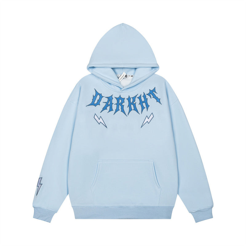 Gothic Letter Embroidered Pullover Hoodie – Oversized Streetwear Sweatshirt