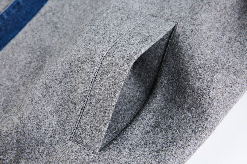 Veste boxy à boutons-pression avec col en denim – Style rétro old money