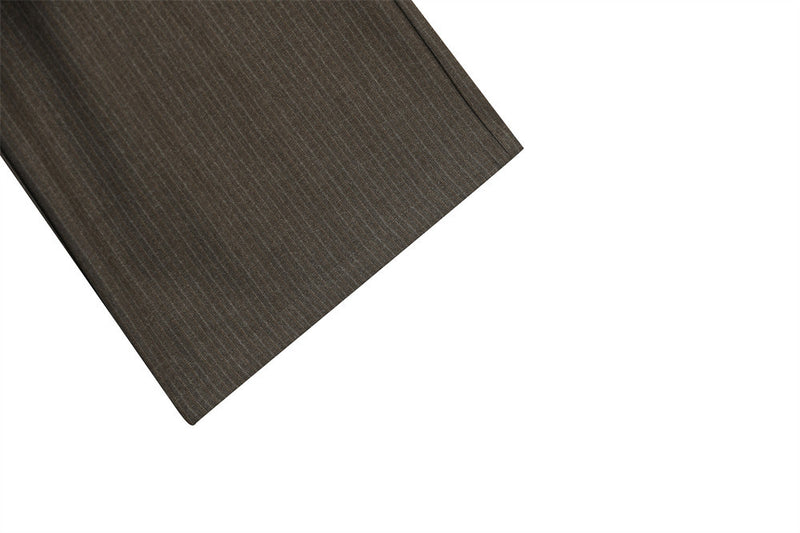 Pinstripe Wide-Leg Pleated Dress Pants – Relaxed Fit Straight Trousers