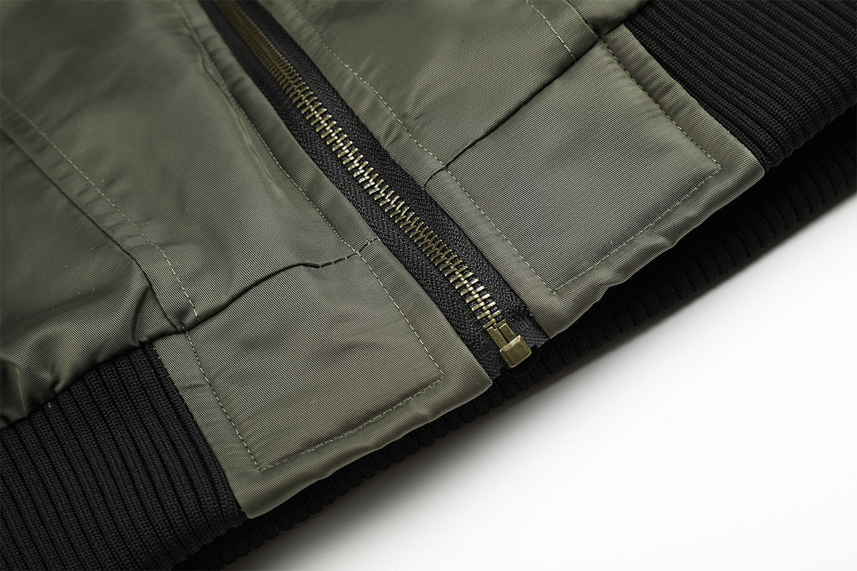 Bomber Jacket with Hoodie Faux Fur Lined Flight Jacket