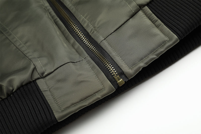 Bomber Jacket with Hoodie Faux Fur Lined Flight Jacket