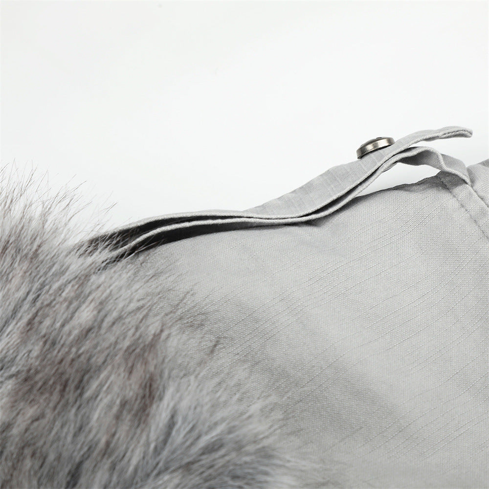 Men's Studded Bomber Jacket with Faux Fur Collar – High Street Winter Coat