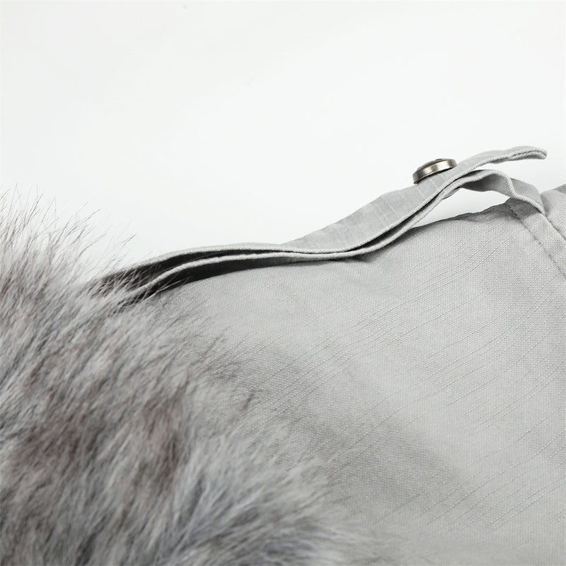 Men's Studded Bomber Jacket with Faux Fur Collar – High Street Winter Coat