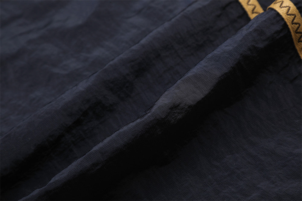 Wide-Leg Track Pants with Gold Side Stripe and Drawstring Waist