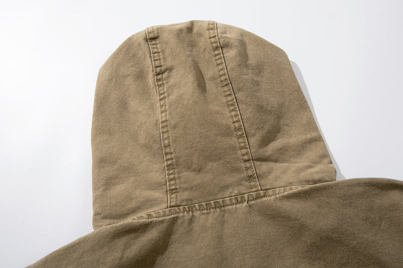 チェック柄パッチ刺繍フーディー ― アシッドウォッシュ vintageストリートウェアプルオーバー
