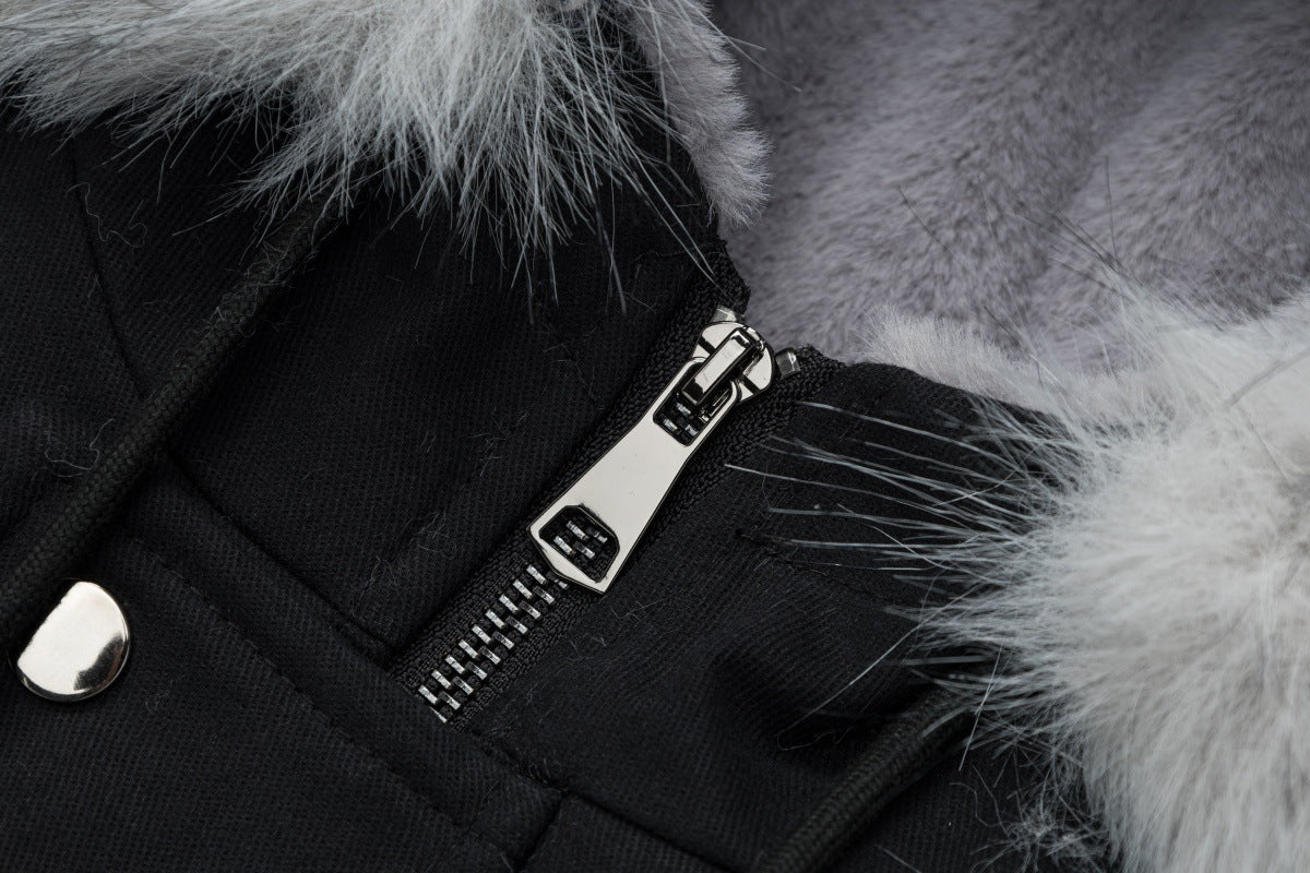 Chaqueta acolchada oversize con capucha y ribete de pelo sintético