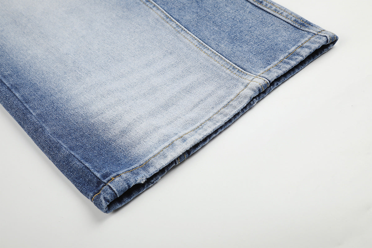 Light Blue Baggy Jeans – Double Waistband Wide-Leg Denim
