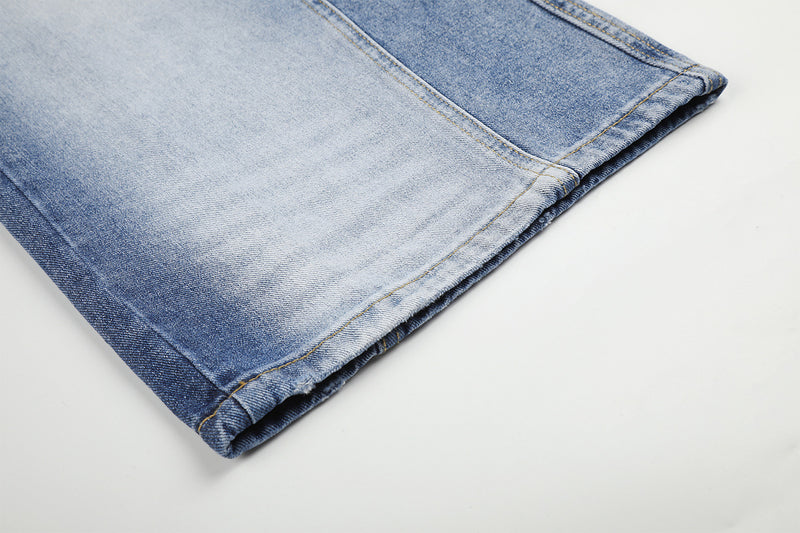 Light Blue Baggy Jeans – Double Waistband Wide-Leg Denim