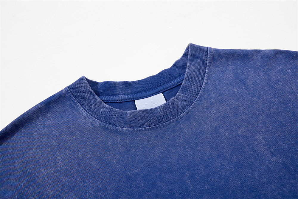 Abstract Shadow Figure Acid Wash Oversized T-Shirt – Vintage Washed Cotton Tee