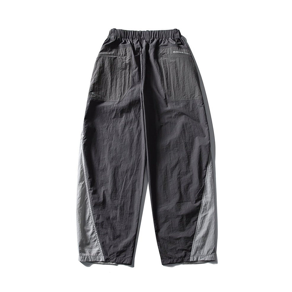 Wide-Leg Colorblock Track Pants – Relaxed Fit Outdoor Sport Trousers