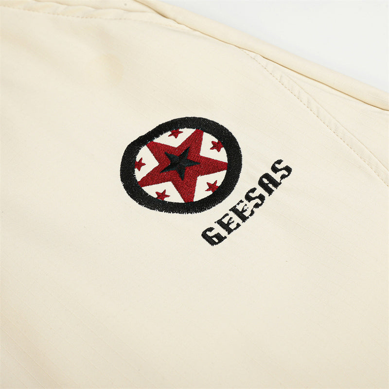 カラーブロックトラックスーツセット｜スタンドカラージップジャケット＆レタリング入りワイドレッグパンツ