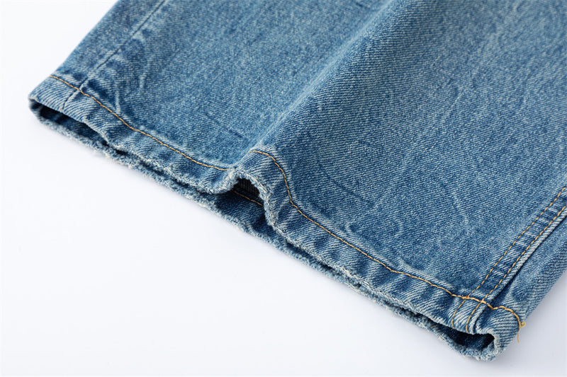 Wide-Leg Jeans – American Vintage Gradient Wash, Distressed Baggy Fit
