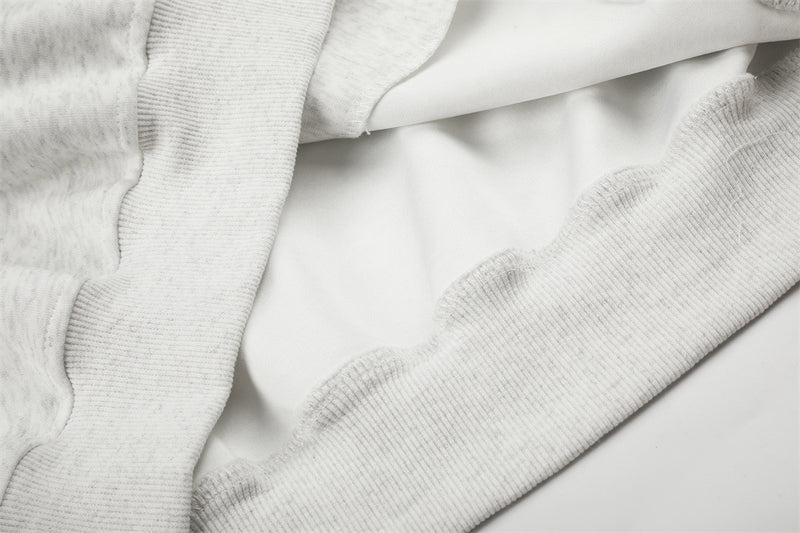 Oversized Zip-Up Hoodie with Studded Seam Detail – Acid Wash & Grey