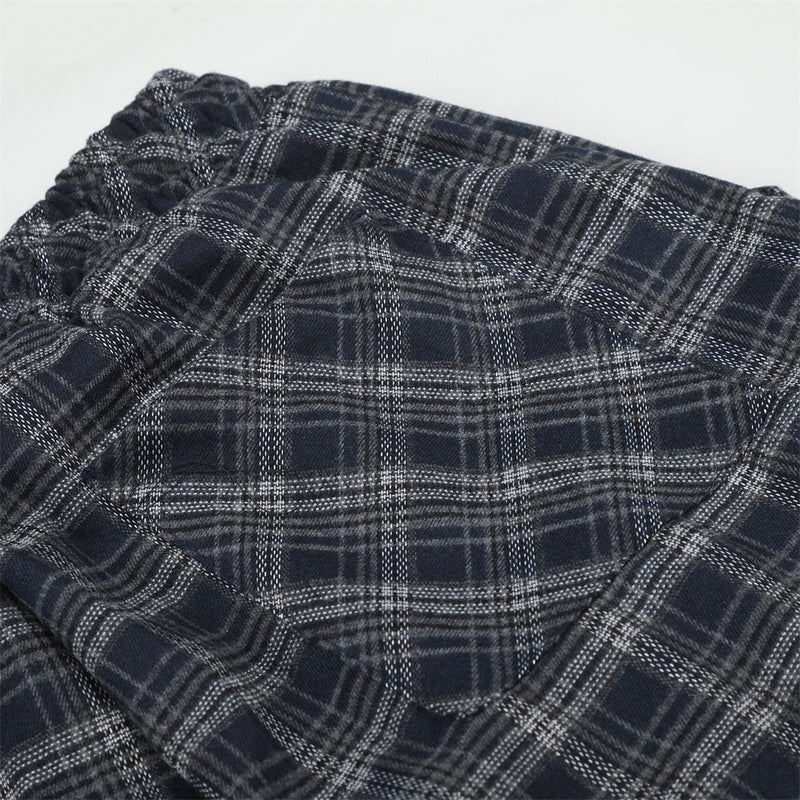 Plaid Wide-Leg Baggy Pants – Oversized Retro Streetwear Trousers