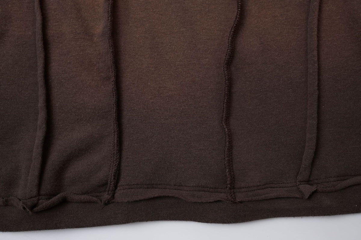 T-shirt manches courtes déconstruit à coutures 3D en relief – Streetwear délavé coupe ajustée
