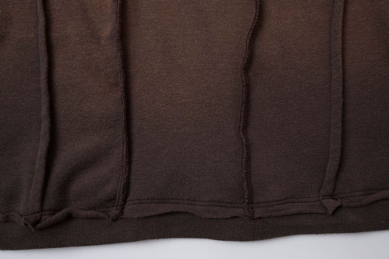 T-shirt manches courtes déconstruit à coutures 3D en relief – Streetwear délavé coupe ajustée