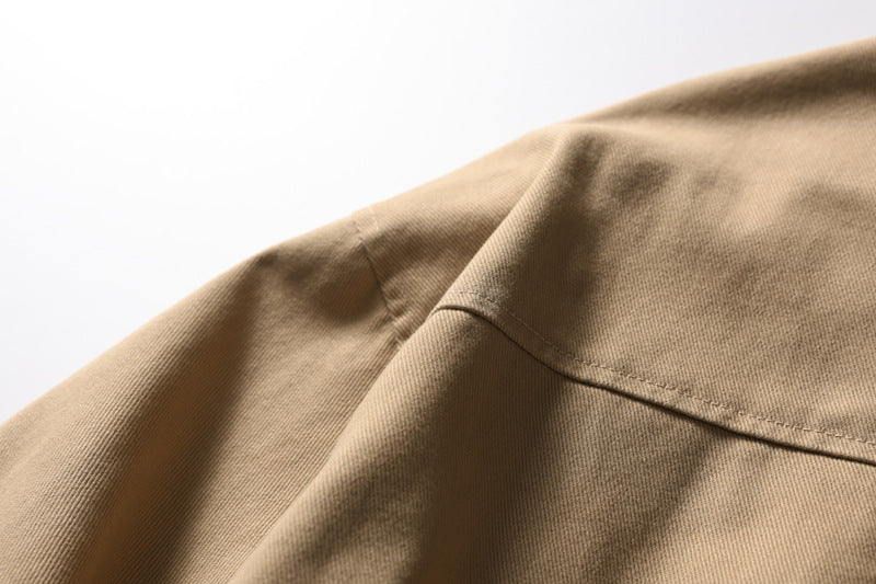 Mock Neck Workwear Bomber Jacket – Relaxed Fit Stand Collar Outerwear