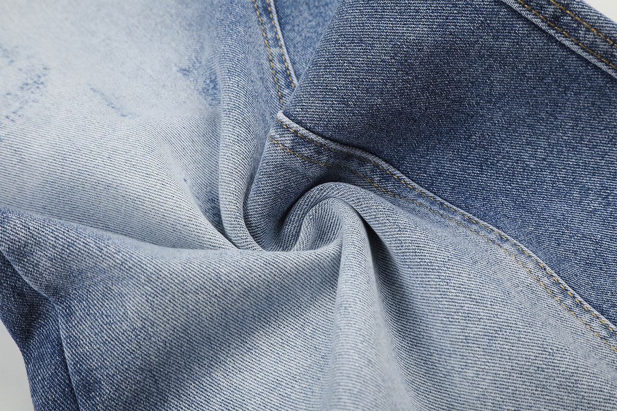 Light Blue Baggy Jeans – Double Waistband Wide-Leg Denim