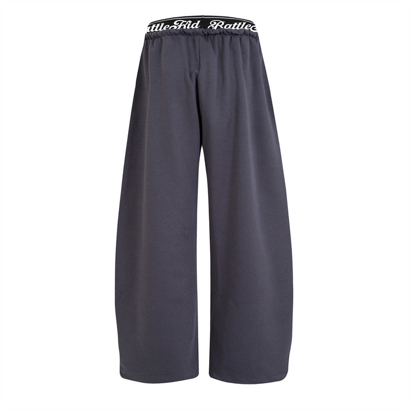 BattleKid Letter Print Wide Leg Sweatpants – Elastic Waist Streetwear Joggers