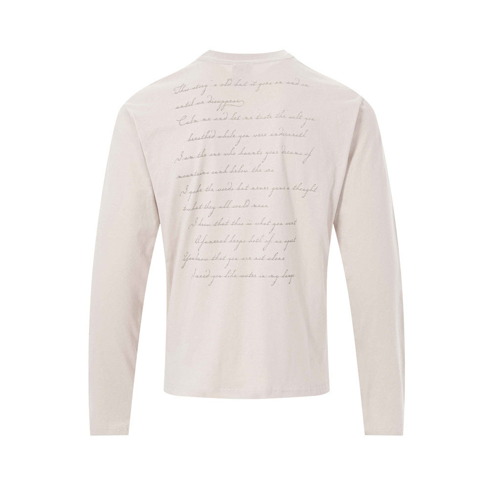 T-shirt graphique à manches longues – Imprimé portrait vintage, coupe décontractée