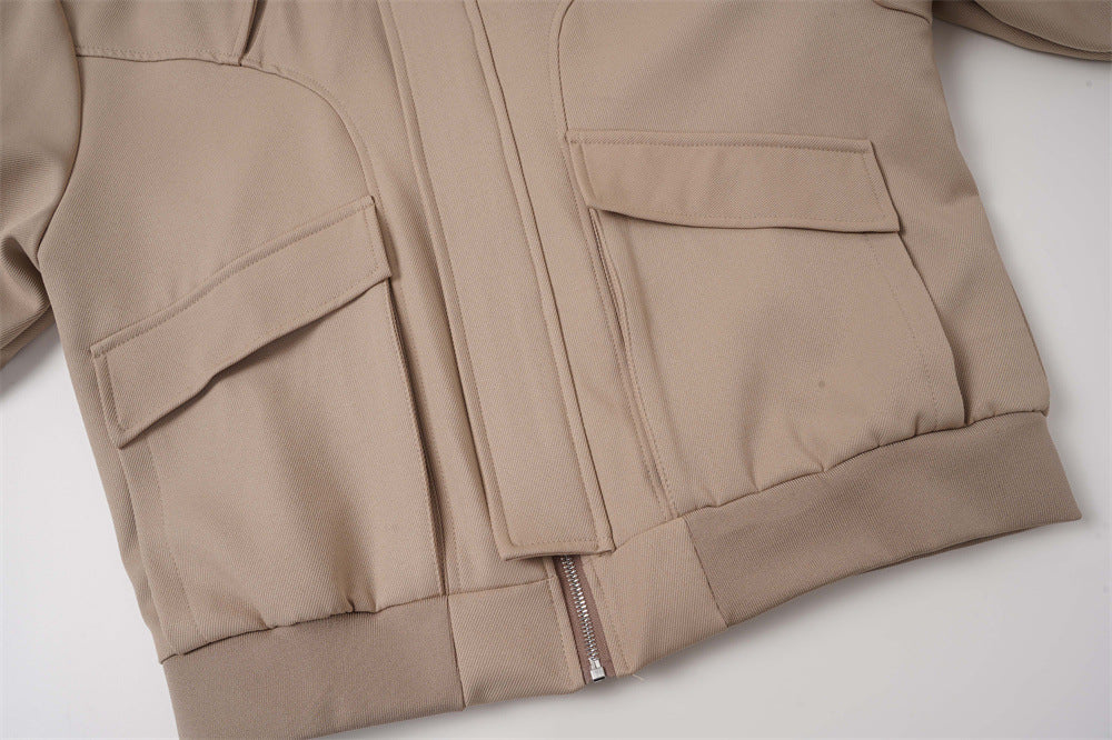 Blouson bomber oversize avec col montant et poches cargo